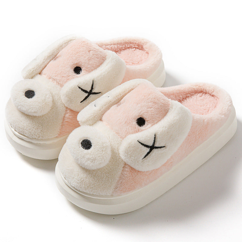 Cute Cartoon Dog Plush Slippers Winter Warm Non-slip - Bellarte Enchanté Cute Cartoon Dog Plush Slippers Winter Warm Non-slip